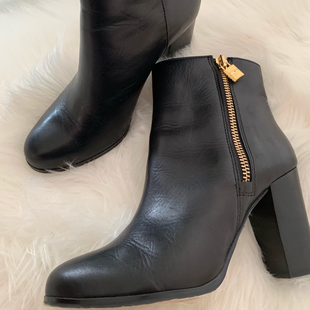 Black leather Michael Kors booties